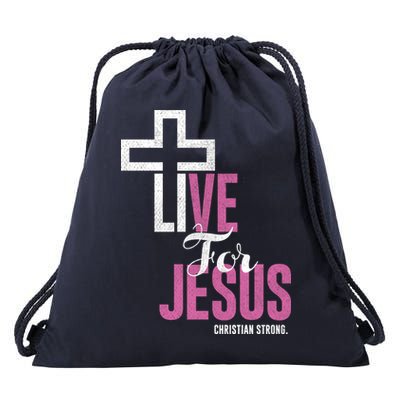 Live For Jesus Christian Bible Religious Drawstring Bag