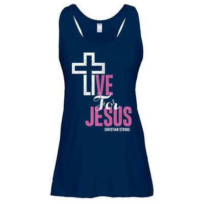 Live For Jesus Christian Bible Religious Ladies Essential Flowy Tank