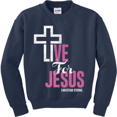 Live For Jesus Christian Bible Religious Kids Sweatshirt