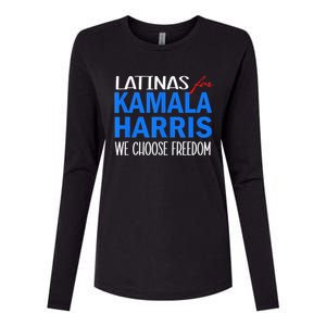 Latinas For Kamala Harris 2024 We Choose Freedom Womens Cotton Relaxed Long Sleeve T-Shirt