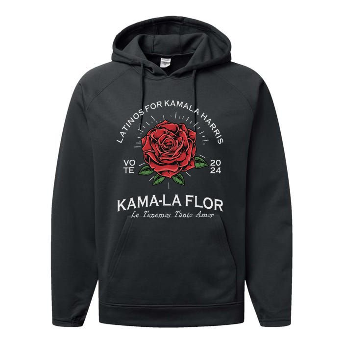 Latinos For Kamala Harris 2024 Vote Kama La Flor Le Temenos Performance Fleece Hoodie