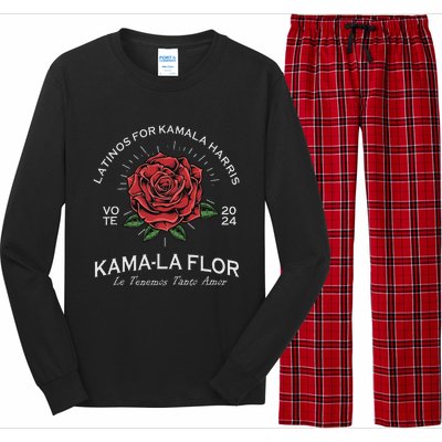 Latinos For Kamala Harris 2024 Vote Kama La Flor Le Temenos Long Sleeve Pajama Set