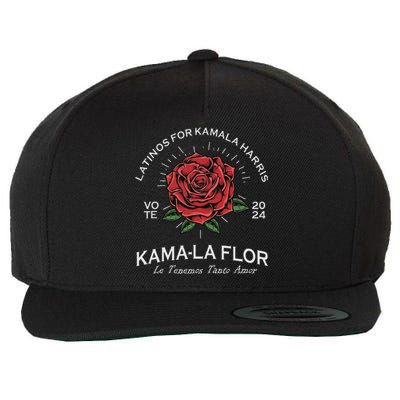 Latinos For Kamala Harris 2024 Vote Kama La Flor Le Temenos Wool Snapback Cap