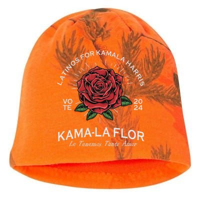 Latinos For Kamala Harris 2024 Vote Kama La Flor Le Temenos Kati - Camo Knit Beanie