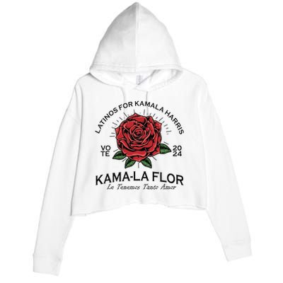 Latinos For Kamala Harris 2024 Vote Kama La Flor Le Temenos Crop Fleece Hoodie