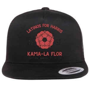 Latinos For Kamala Harris Kama La Flor 2024 Election Flat Bill Trucker Hat