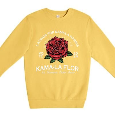 Latinos For Kamala Harris 2024 Vote Kama La Flor Le Temenos Premium Crewneck Sweatshirt