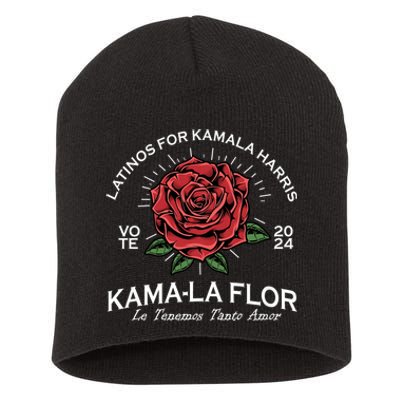 Latinos For Kamala Harris 2024 Vote Kama La Flor Le Temenos Short Acrylic Beanie