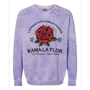 Latinos For Kamala Harris 2024 Vote Kamala Flor Le Temenos Gift Colorblast Crewneck Sweatshirt