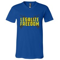 Legalize Freedom Libertarian Argift15 Gun Rights 2nd Adt Great Gift V-Neck T-Shirt