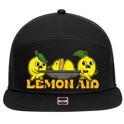 Lemonade Funny Lemon Aid Lemons Food Pun Fruit Nurse 7 Panel Mesh Trucker Snapback Hat