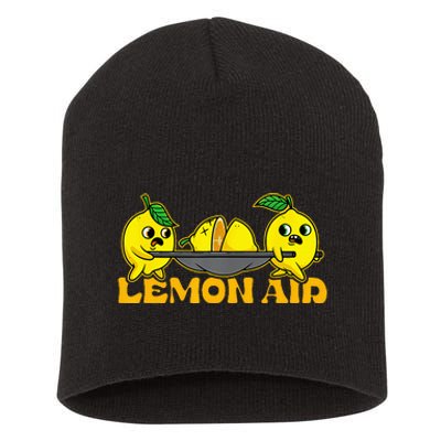 Lemonade Funny Lemon Aid Lemons Food Pun Fruit Nurse Short Acrylic Beanie