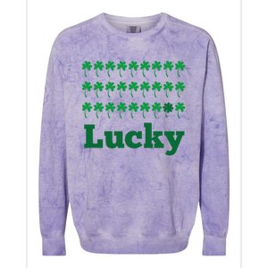 Lucky Four Leaf Clover Saint Patrick's Day Gift Colorblast Crewneck Sweatshirt