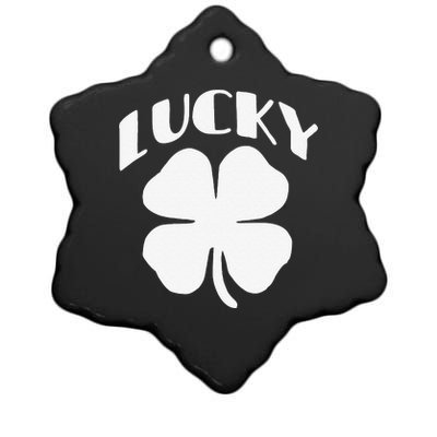 LUCKY Four Leaf Clover Saint Patrick's Day Special Edition Ceramic Star Ornament