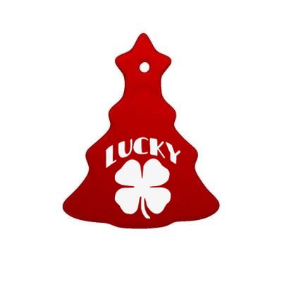 LUCKY Four Leaf Clover Saint Patrick's Day Special Edition Ceramic Tree Ornament