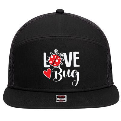 Ladybug Funny Love Bug 7 Panel Mesh Trucker Snapback Hat