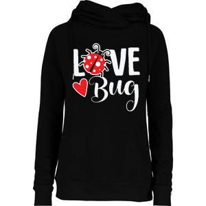 Ladybug Funny Love Bug Womens Funnel Neck Pullover Hood