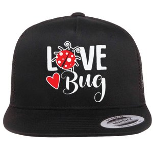 Ladybug Funny Love Bug Flat Bill Trucker Hat