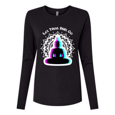 Lotus Flower Let That Shi!t Go Buddha Gift Womens Cotton Relaxed Long Sleeve T-Shirt