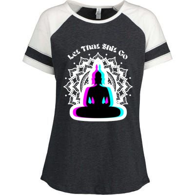 Lotus Flower Let That Shi!t Go Buddha Gift Enza Ladies Jersey Colorblock Tee