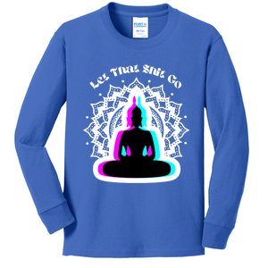 Lotus Flower Let That Shi!t Go Buddha Gift Kids Long Sleeve Shirt