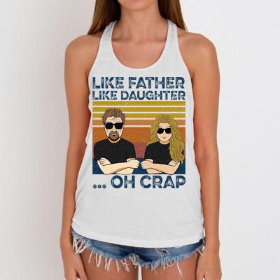 Like Father Like Daughter Oh Crap Women's Knotted Racerback Tank