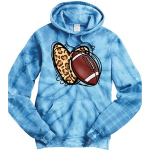 Leopard Football Love Heart Football Lover Football Season Tie Dye Hoodie