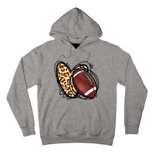 Leopard Football Love Heart Football Lover Football Season Tall Hoodie