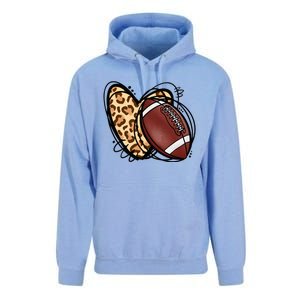 Leopard Football Love Heart Football Lover Football Season Unisex Surf Hoodie