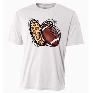 Leopard Football Love Heart Football Lover Football Season Cooling Performance Crew T-Shirt