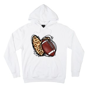 Leopard Football Love Heart Football Lover Football Season Hoodie