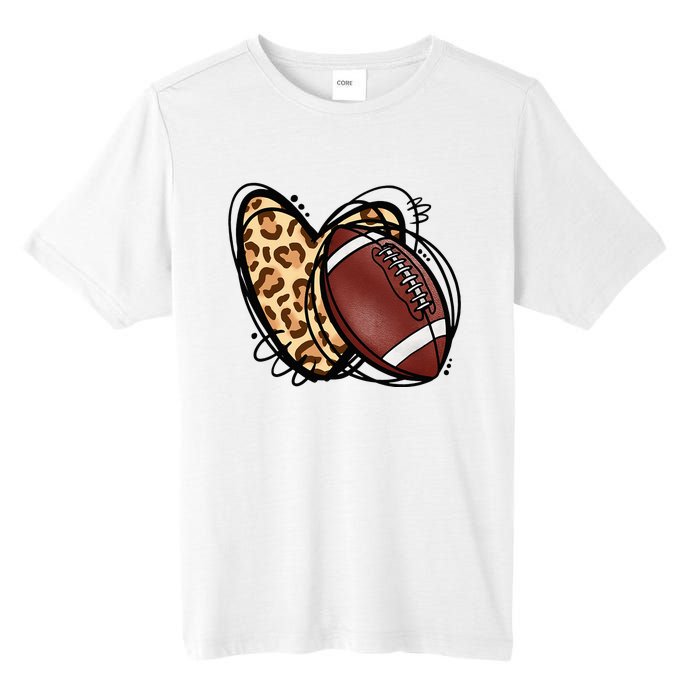 Leopard Football Love Heart Football Lover Football Season Tall Fusion ChromaSoft Performance T-Shirt