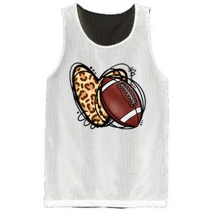 Leopard Football Love Heart Football Lover Football Season Mesh Reversible Basketball Jersey Tank