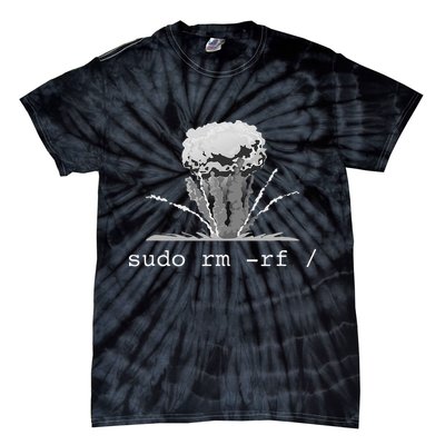 Linux Funny Linux Gift Command Sudo RM RF Tie-Dye T-Shirt