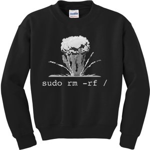 Linux Funny Linux Gift Command Sudo RM RF Kids Sweatshirt