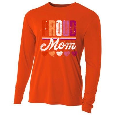 Lesbian Flag Lgbtq Pride Month Proud Mom Queer Equality Lgbt Gift Cooling Performance Long Sleeve Crew