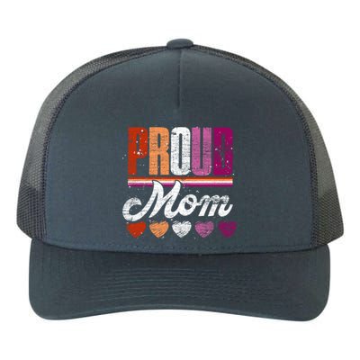 Lesbian Flag Lgbtq Pride Month Proud Mom Queer Equality Lgbt Gift Yupoong Adult 5-Panel Trucker Hat