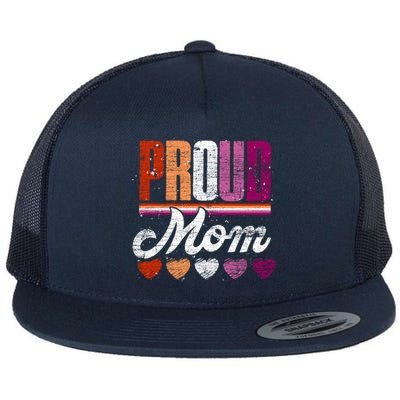 Lesbian Flag Lgbtq Pride Month Proud Mom Queer Equality Lgbt Gift Flat Bill Trucker Hat