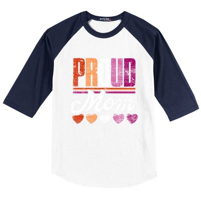 Lesbian Flag Lgbtq Pride Month Proud Mom Queer Equality Lgbt Gift Baseball Sleeve Shirt