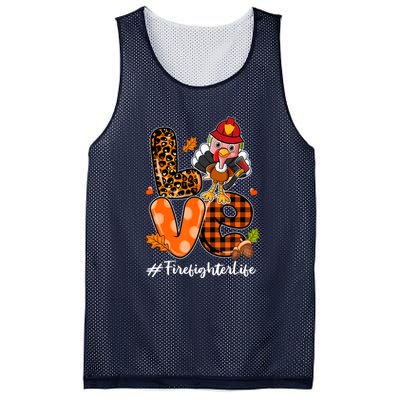 Love Firefighter Leopard Turkey Fall Thanksgiving Mesh Reversible Basketball Jersey Tank