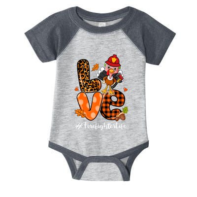 Love Firefighter Leopard Turkey Fall Thanksgiving Infant Baby Jersey Bodysuit