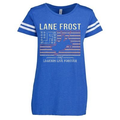 Lane Frost Legends Live Together Rodeo Lover Enza Ladies Jersey Football T-Shirt