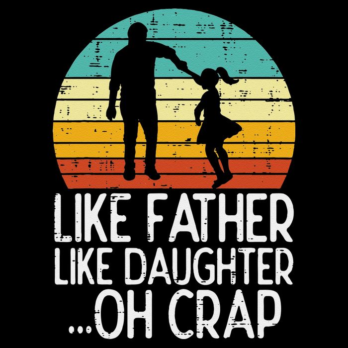 Like Father Like Daughter Oh Crap Retro Fathers Day Dad Papa 16 in Basic Backpack