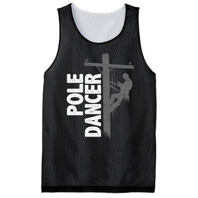 Lineman Funny Lineman Pole Dancer Mesh Reversible Basketball Jersey Tank