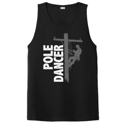 Lineman Funny Lineman Pole Dancer PosiCharge Competitor Tank