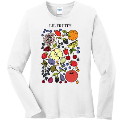 Lil Fruity LGBTQ Fruits Subtle Lesbian LGBTQ Pride Month Ladies Long Sleeve Shirt