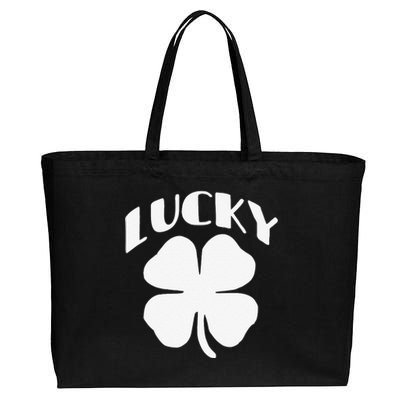 LUCKY Four Leaf Clover Saint Patrick's Day Special Edition Cotton Canvas Jumbo Tote