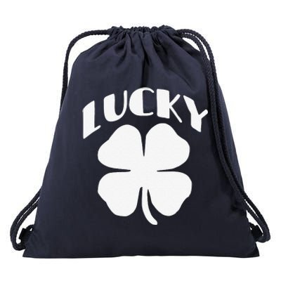 LUCKY Four Leaf Clover Saint Patrick's Day Special Edition Drawstring Bag