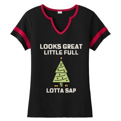 Little Full Lotta Sap Gift Christmas Vacation Funny Xmas Funny Gift Ladies Halftime Notch Neck Tee