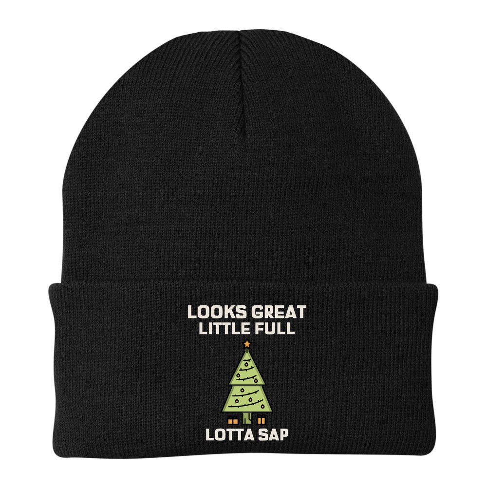 Little Full Lotta Sap Gift Christmas Vacation Funny Xmas Funny Gift Beanie